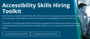 Screenshot of Accessibility Skills Hiring Toolkit