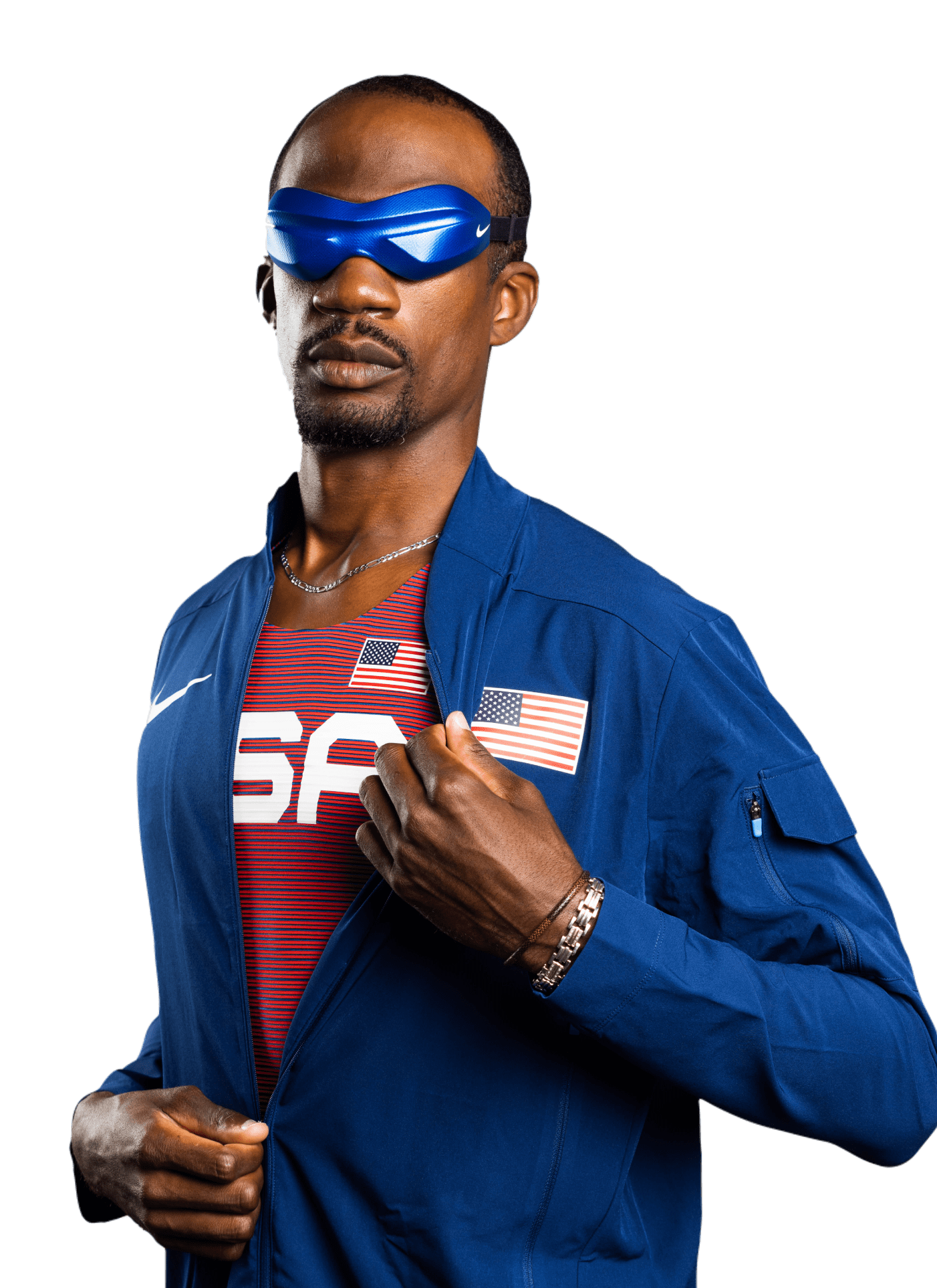 Lex Gillette looking at the camera wearing sunglasses and his Team USA uniform.